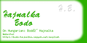 hajnalka bodo business card